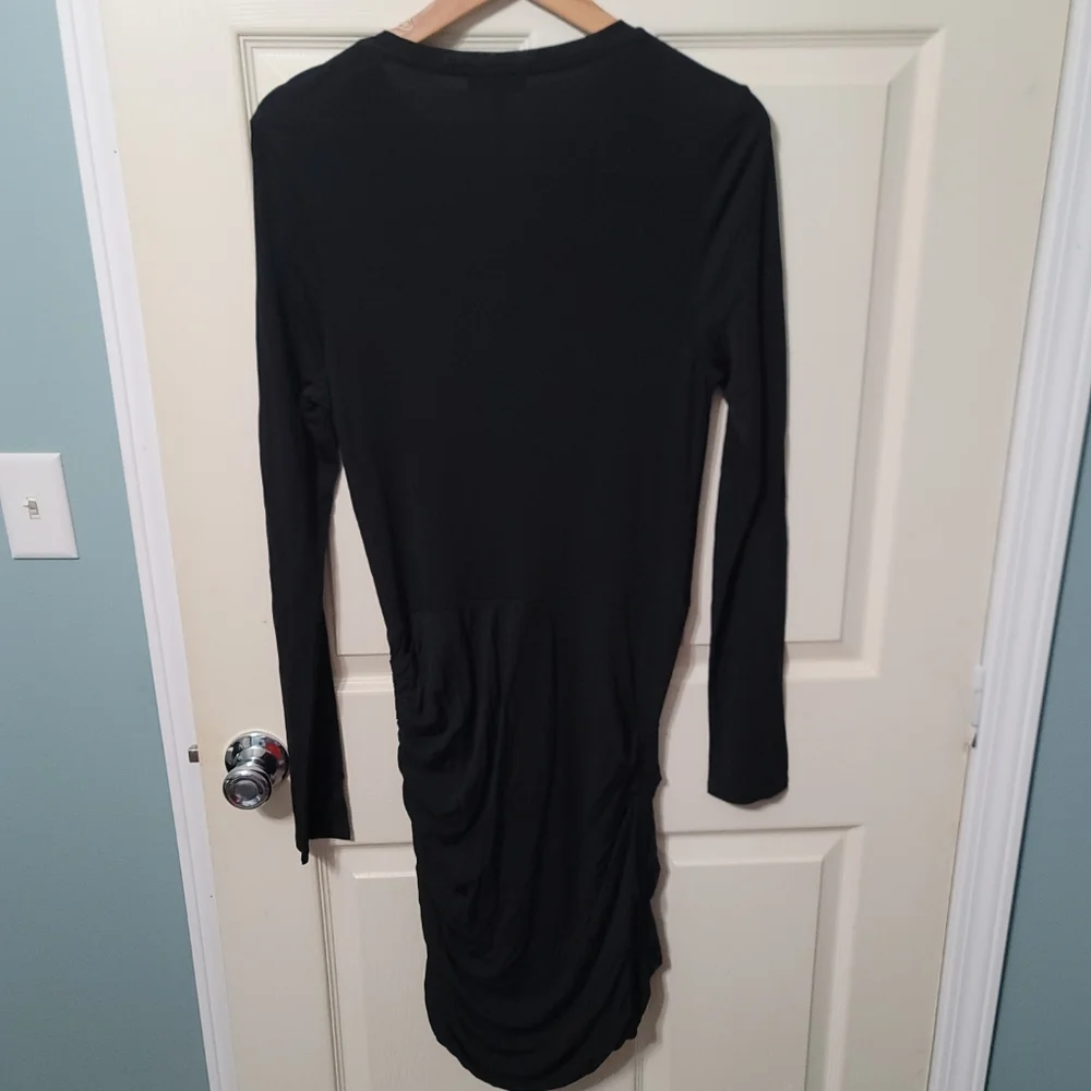 ~NWT~ Rag & Bone dress‎ Holly Drape Ruched Minidress Black Size X-Large - Picture 8 of 16